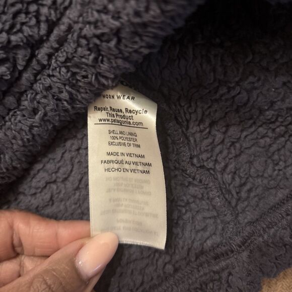 Patagonia Fleece Pullover Sweater Womens Small Blue 1/4 Zip Soft Fuzzy - Picture 6 of 9